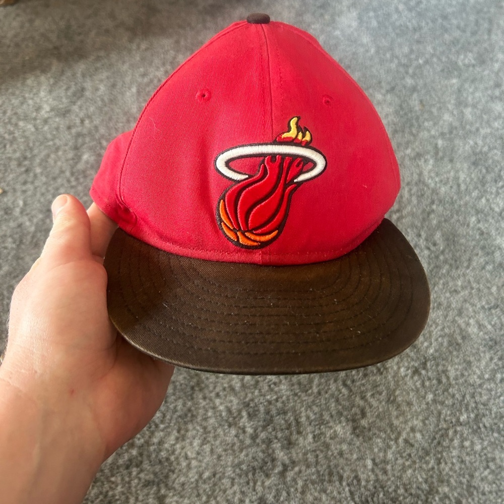 New Era Miami Heat Basketball NBA Red Flatbill Adjustable